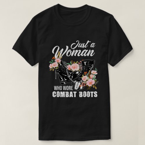 RD Personalized Female Veteran Just A Woman T_Shirt