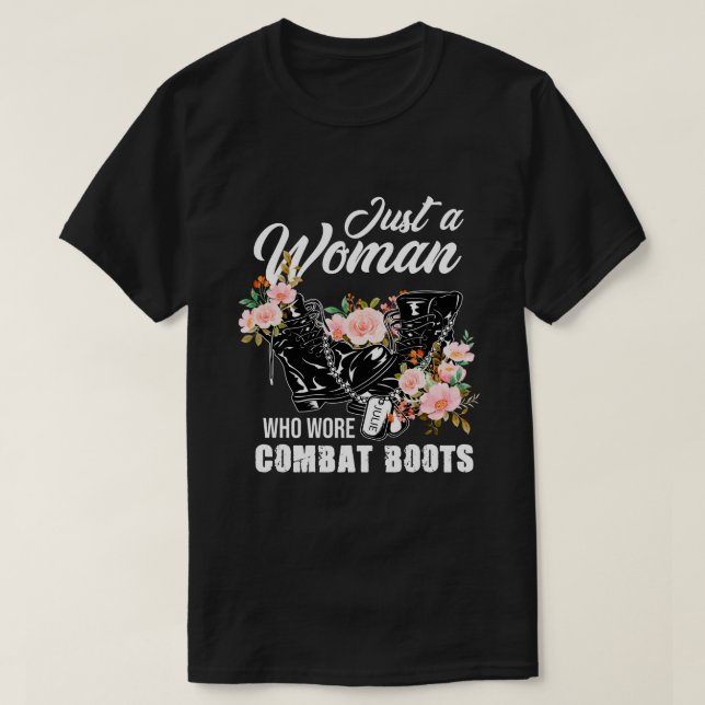 RD Personalized Female Veteran, Just A Woman T-Shirt (Design Front)