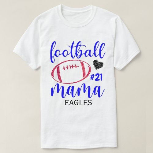 RD Personalized Football Mom Shirt High School T_Shirt