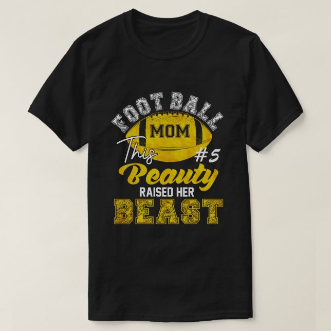 RD Personalized Football Mom Shirt, This Beauty  T-Shirt (Design Front)