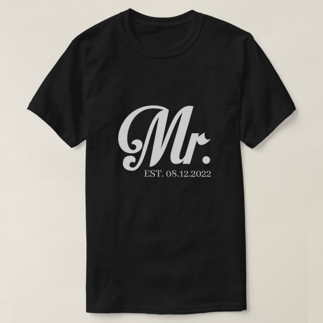 RD Personalized Mr and Mrs Shirt, Just Married T-Shirt (Design Front)