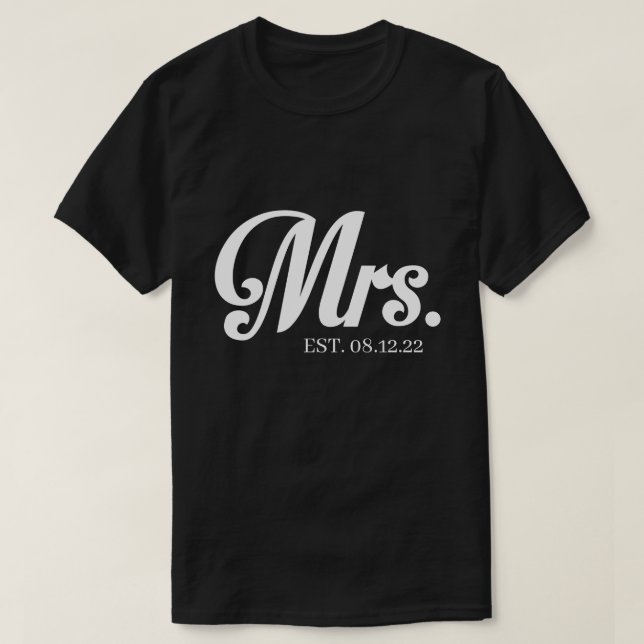 RD Personalized Mr and Mrs Shirt, Just Married  T- T-Shirt (Design Front)