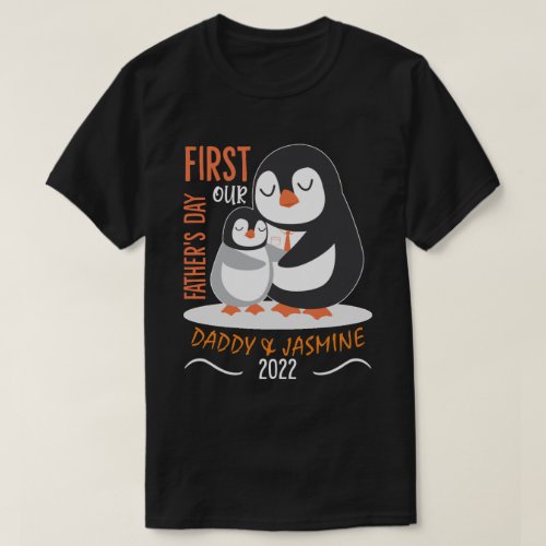 RD Personalized Penguin Father And Daughter T_Shirt