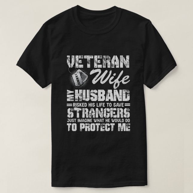 RD Personalized Veteran Wife, Army Husband Soldier T-Shirt (Design Front)