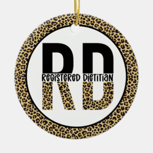 RD Registered Dietitian Cheetah Print RD Gifts Ceramic Ornament