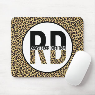 RD Registered Dietitian Cheetah Print RD Gifts Mouse Pad