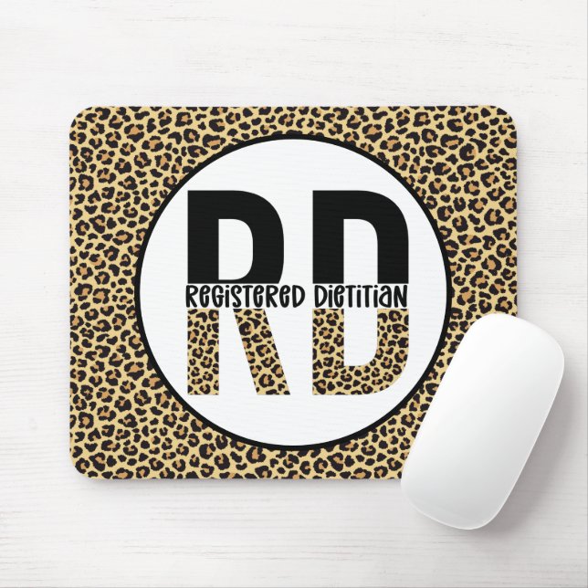 RD Registered Dietitian Cheetah Print RD Gifts Mouse Pad (With Mouse)