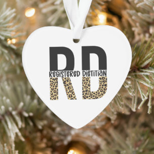 RD Registered Dietitian Cheetah Print RD Gifts Ornament