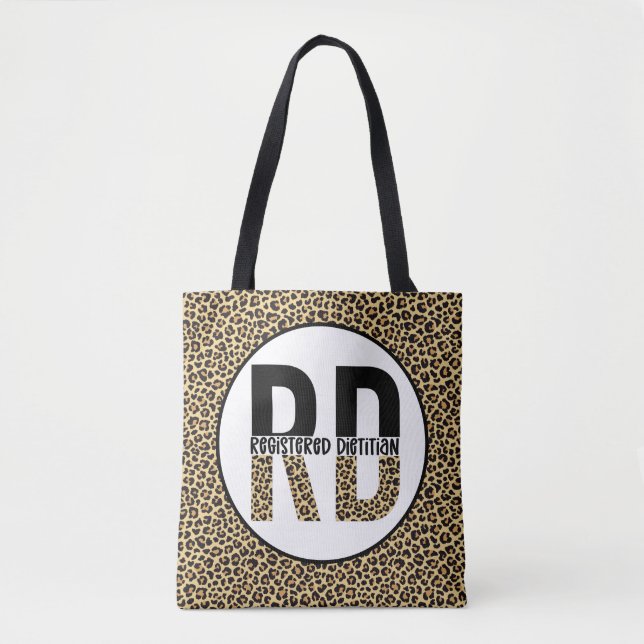 RD Registered Dietitian Cheetah Print RD Gifts Tote Bag (Front)