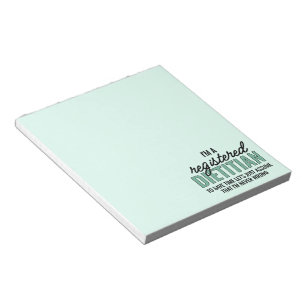 RD Registered Dietitian Never Wrong Funny Notepad