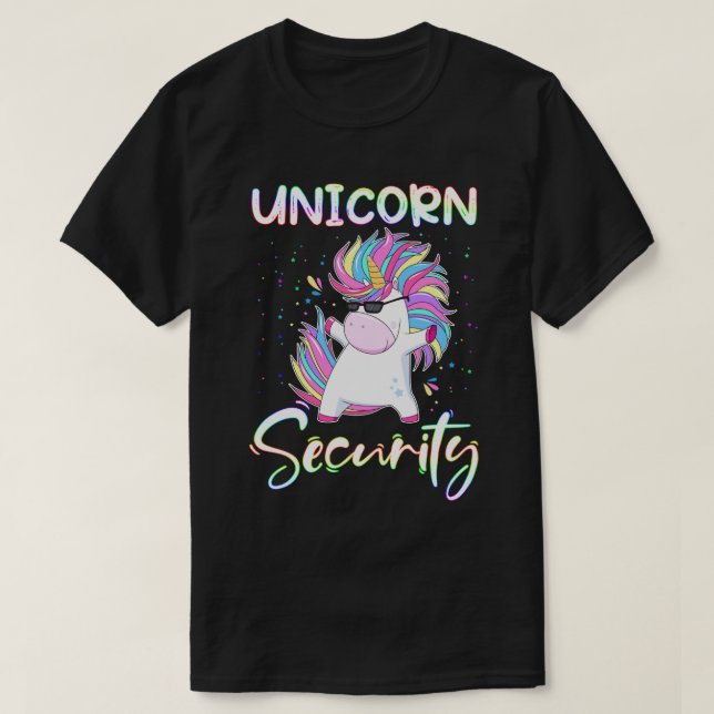 RD Unicorn Security Rainbow Muscle Manly Funny  T-Shirt (Design Front)