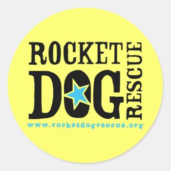 Rdr Logo (blk/blue) Classic Round Sticker by RocketDogRescue at Zazzle