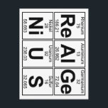 Re-Al-Ge-Ni-U-S (real genius) - Full Postcard<br><div class="desc">Real Genius made up from  elements from the periodic table. Big version.</div>