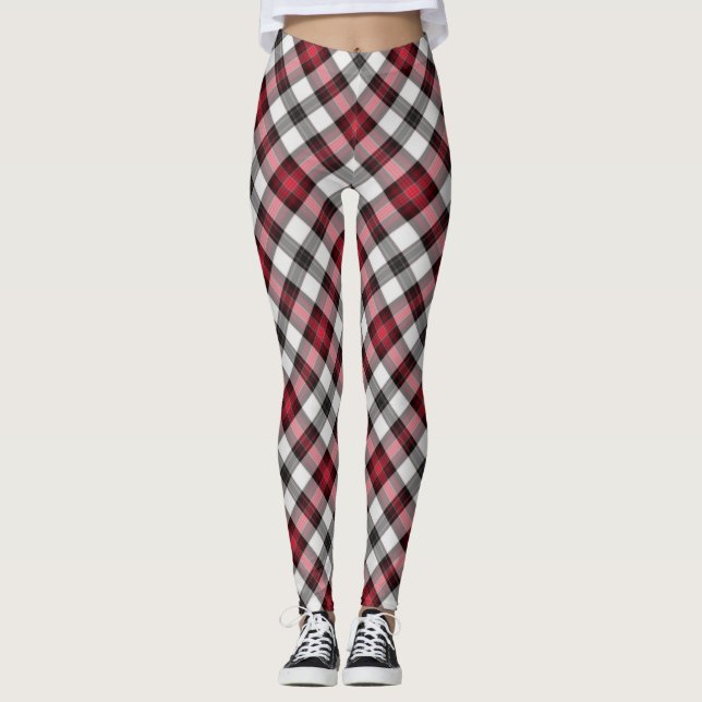 Re/Black Plaid Women's Leggings (Front)