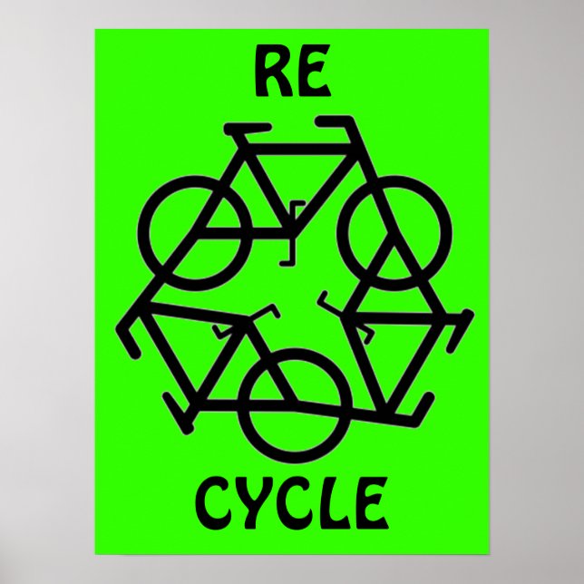 RE CYCLE Recycle Bicycle Symbol Poster (Front)