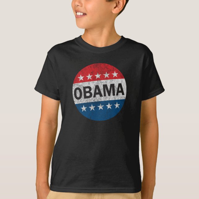 Re-Elect Barack Obama 2012 Vintage Button Shirt (Front)