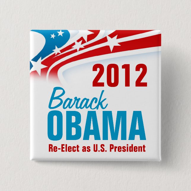 Re-Elect Barack Obama Pinback Button (Front)