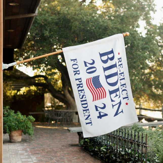 Re-Elect Biden 2024 House Flag (In SItu)