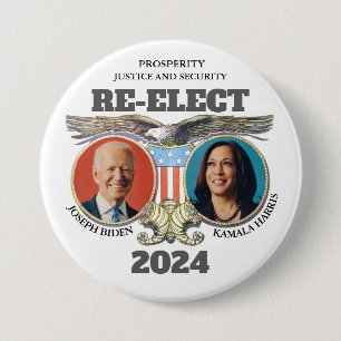 Re-elect Biden Harris Button