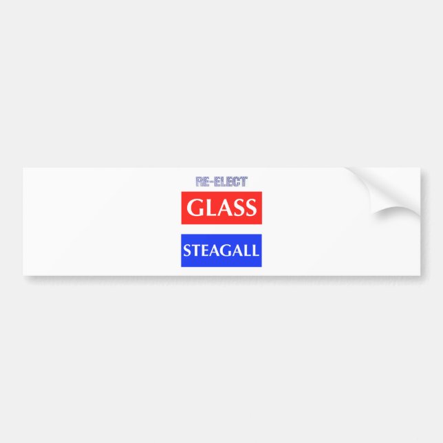 RE-ELECT Glass Steagall Bumper Sticker (Front)