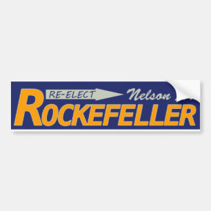 Re-Elect Nelson Rockefeller 1970 Bumper Sticker