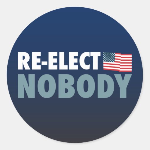 Re-Elect Nobody Sticker | Zazzle