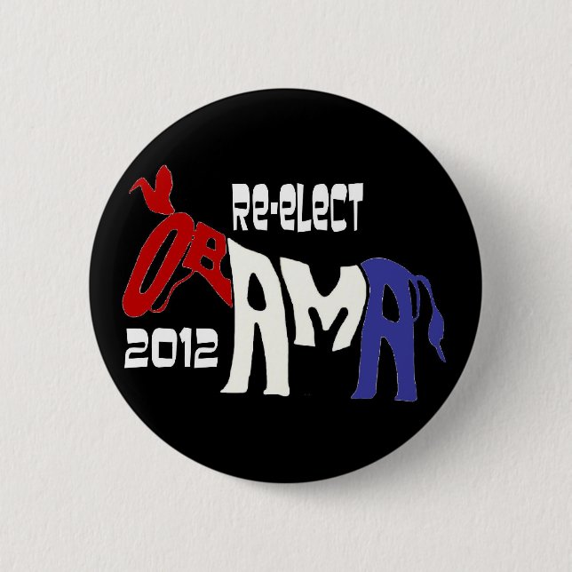 Re-Elect Obama 2012 Button (Front)