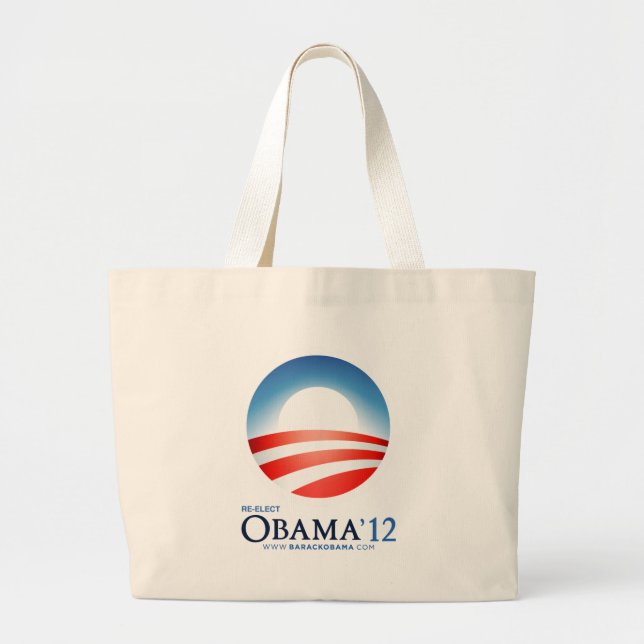 Re-Elect Obama 2012 Large Tote Bag (Front)