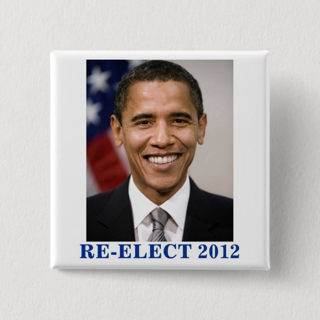 RE-ELECT OBAMA 2012 PINBACK BUTTON (Front)
