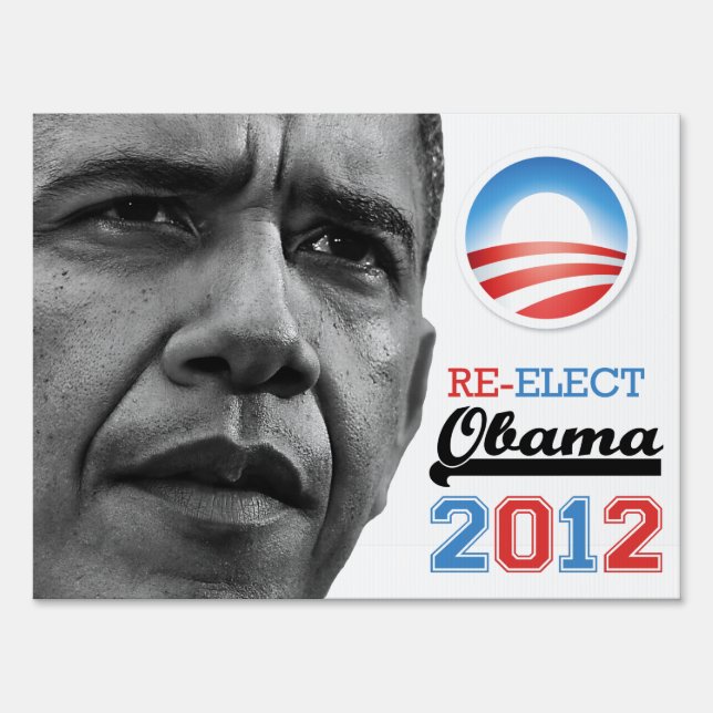 Re-Elect OBAMA 2012 Yard Sign (MEDIUM size) (Front)