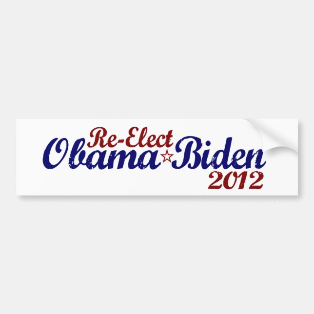 Re-Elect Obama Biden 2012 Bumper Sticker (Front)
