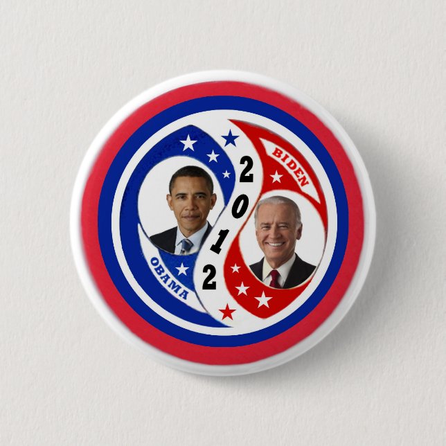 Re-Elect Obama Biden 2012 Pinback Button (Front)