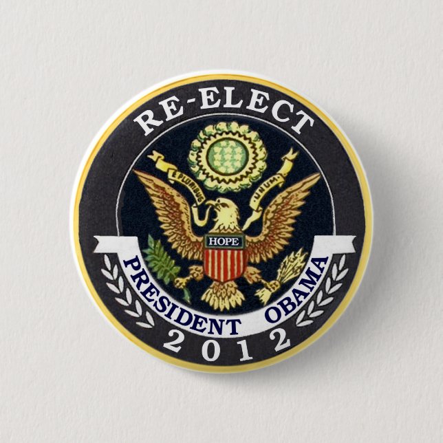 Re-Elect Obama Pinback Button (Front)