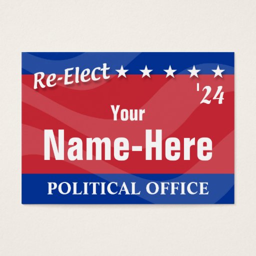 Customizable RE-ELECT - Political Campaign Business Card Templates