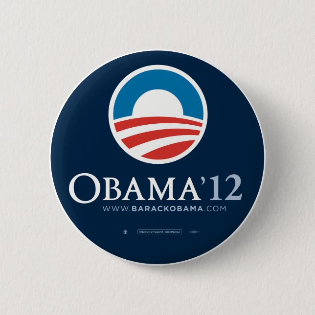 Re-Elect President Barack Obama 2012 Pinback Button (Front)