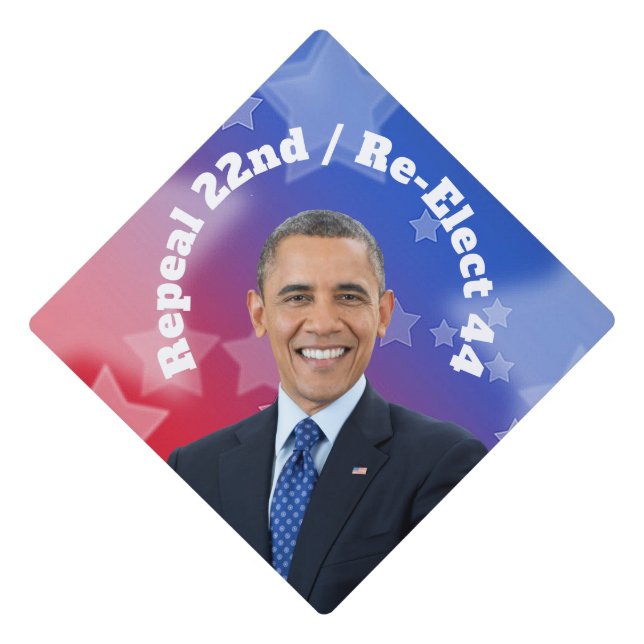 Re-Elect President Obama Graduation Cap Topper (Front)