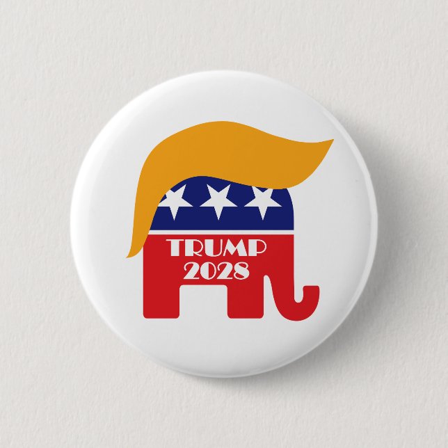 Re-elect President Trump 2028 3rd Term Button (Front)