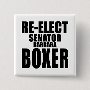 Re-Elect Senator Barbara Boxer Pinback Button