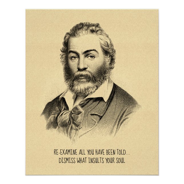 "Re-examine" Whitman Motivational Quote Poster (Front)