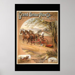 Re-issued Vintage Plow Company Advertising Poster