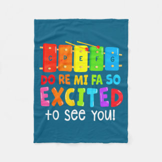 Re Mi Fa So Excited Illustration Fleece Blanket