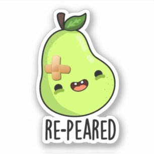 Re-peared Funny Fruit Pear Pun Sticker