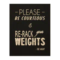 Re Rack Your Weights Please Wood Wall Art Zazzle