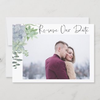 Re-save the Date Photo Card  - succulents