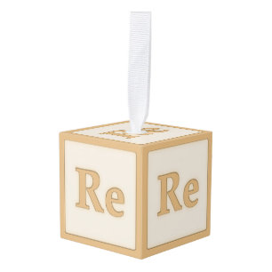 "Re" Solfeggio Musical Baby Blocks Orange Cube Ornament