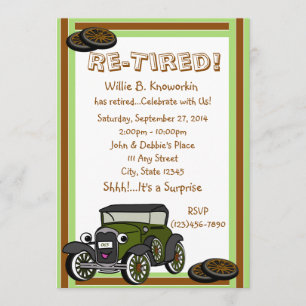 Re-Tired Retirement Party Invitation
