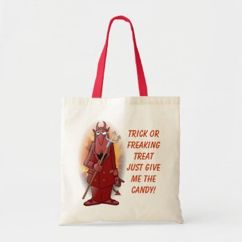 Re-usable Devil Trick Or Treat Bag! Tote Bag by audrart at Zazzle