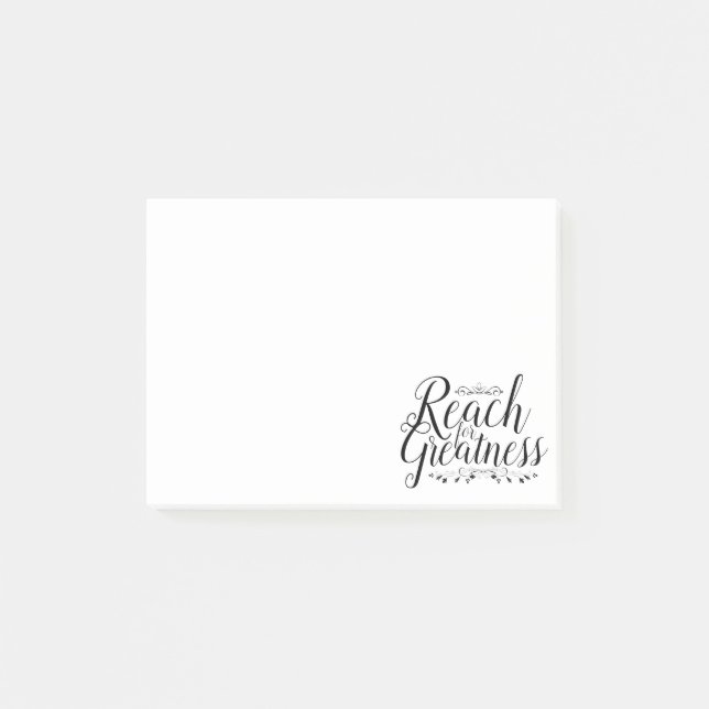 Reach for Greatness Calligraphy Post-it Notes (Front)