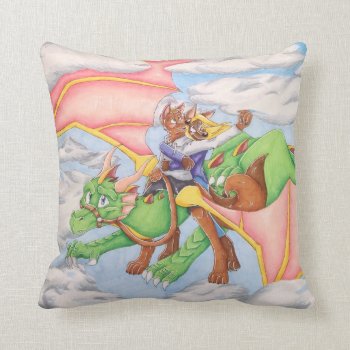 Reach For The Clouds Dragon Pillow by DesireeGriffiths at Zazzle