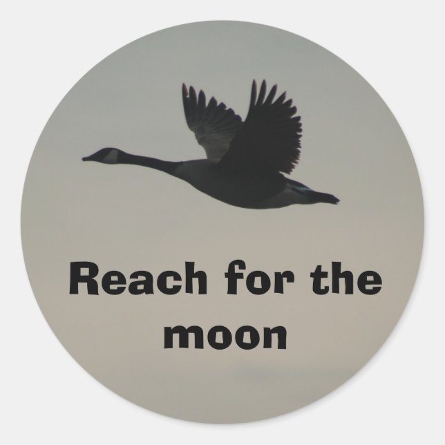 Reach for the moon classic round sticker (Front)